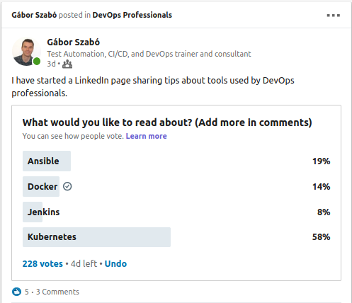 LinkedIn poll